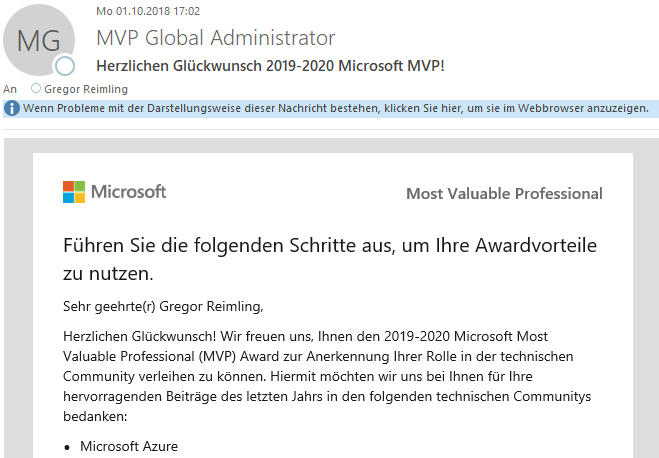Microsoft #Azure #MVP 2019-2020
