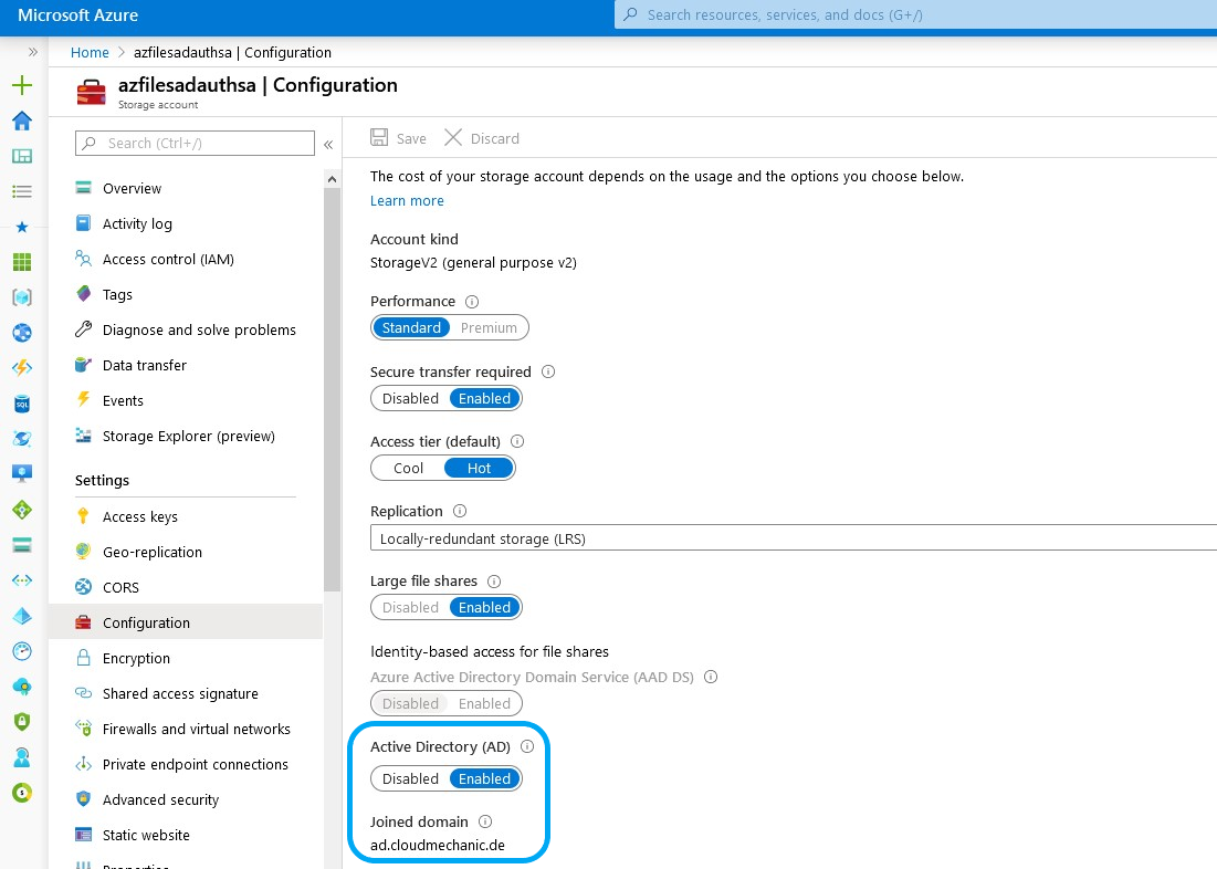 CONFIGURE AZURE FILES ON-PREMISES ACTIVE DIRECTORY  (AD DS) AUTHENTICATION FOR FILESERVER OR WVD