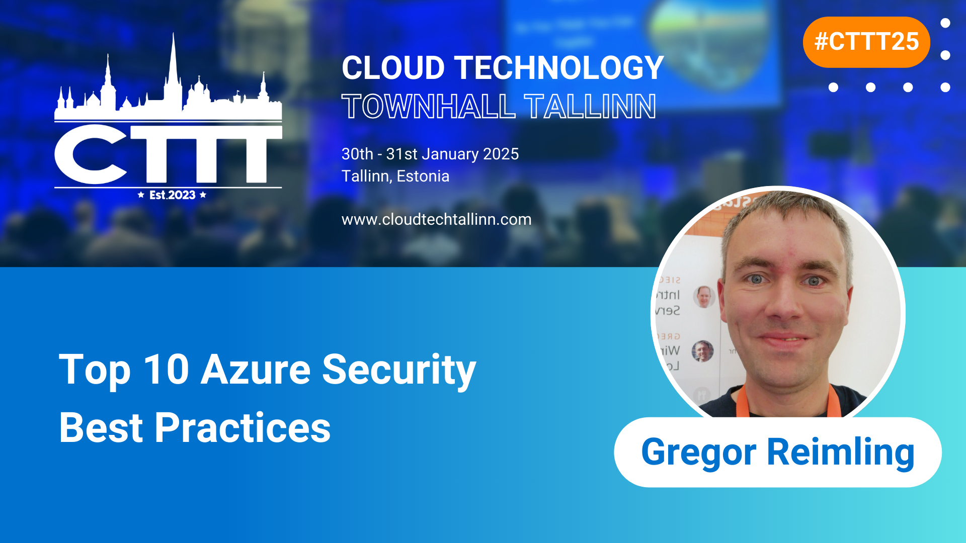 Speaking at Cloud Technology Townhall Tallinn about Top 10 Azure Security Best Practices